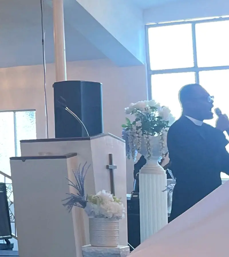 The pulpit during a Palm Lane Sunday service